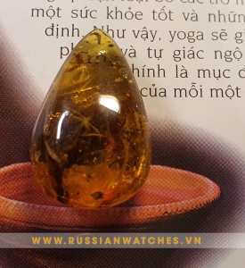 Mặt nhẫn Hổ Phách Nga- HP-V-22: Trang sức phong thủy cho chị em