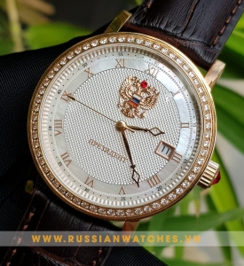 Đồng hồ Nga Poljot President PJ15: Dòng Luxury Đính Đá Tự Nhiên, Sang Trọng, Quý Phái.
